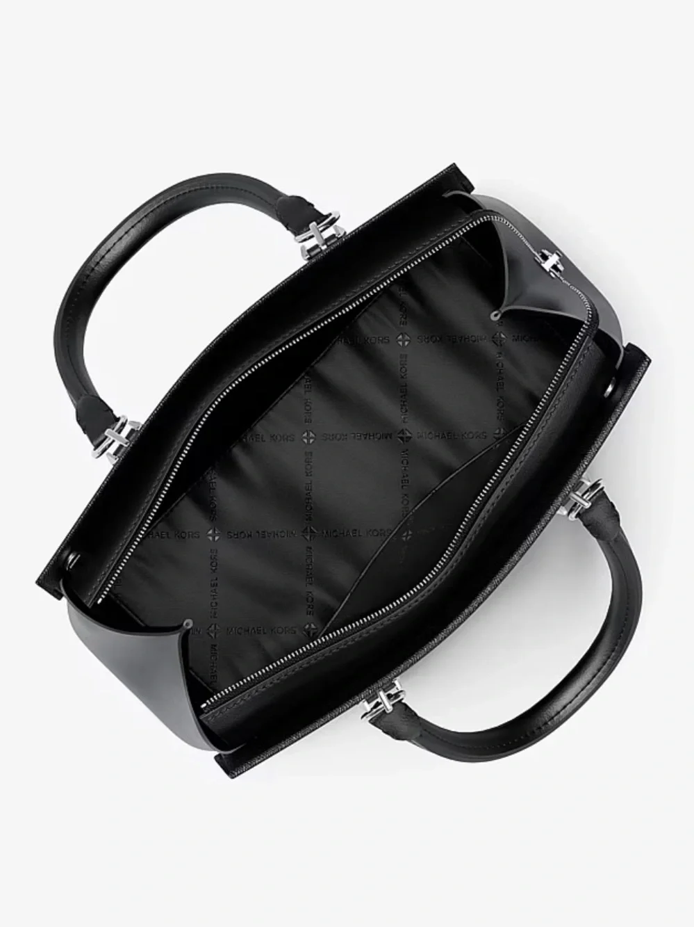 Michael Kors Marilyn Medium Saffiano Leather Satchel Crossbody Bag Black